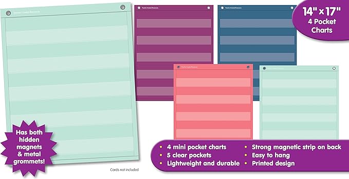 Teacher Created Resources Oh Happy Day Magnetic Mini Pocket Charts (14" x 17") (TCR20107)