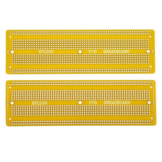3pcs 6.8"x2.05" Breadboard Solderable Prototype PCB Board Kit for Electronics Projects Compatible for DIY Soldering Circuits Projects Prototype Board,Yellow