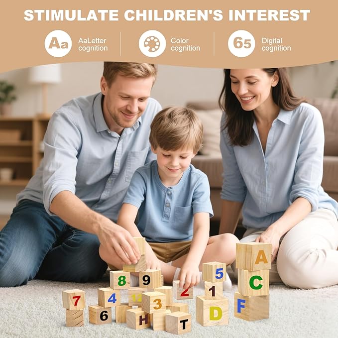 4PACK Wooden Blocks for Crafts, Unfinished Wood Cubes Blocks, 3 Inch Natural Wood Square Blocks, Wooden Cubes for Arts and Crafts and DIY Projects