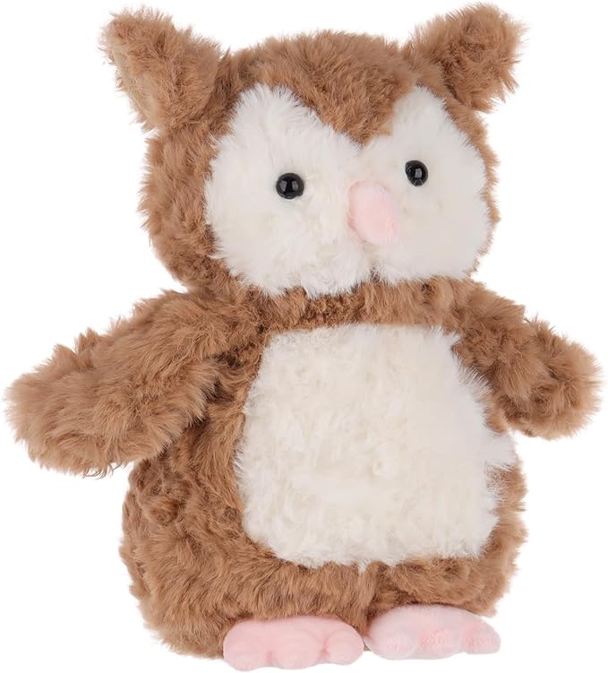 Apricot Lamb Flower Owl Plush Stuffed Animals for Kids, Soft Cute Plush Toys for Baby Girl and Boy, Fluffy Flower Owl Brown (Dark Brown)