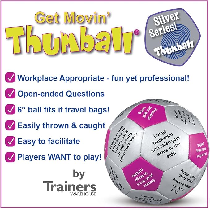 Trainers Warehouse 6" Thumball Collection, 32 Prompts for Conversation, Team Building, Relationship and Training