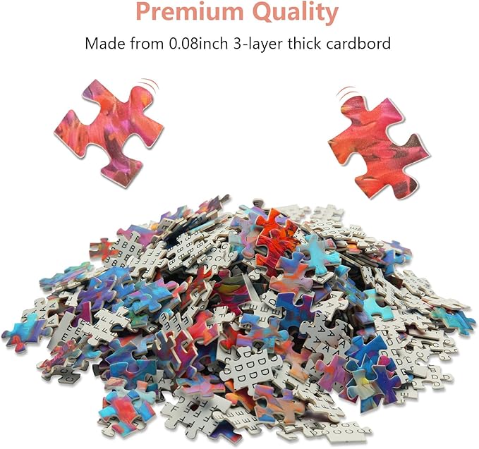Jigsaw Puzzles 500 Pieces for Adults Glitter Abstract Sunset Jigsaw Puzzles Challenging Puzzle Game with Letters on The Back (20.5'' x 15'')