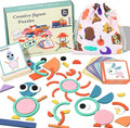 Wooden Shape Puzzles for Toddlers 3+ Years Old，Wooden Pattern Blocks Set Montessori Toys, Back to School, Preschool Education Activity STEM Gift for 3 4 5 Years Old Kids (100 PCS)