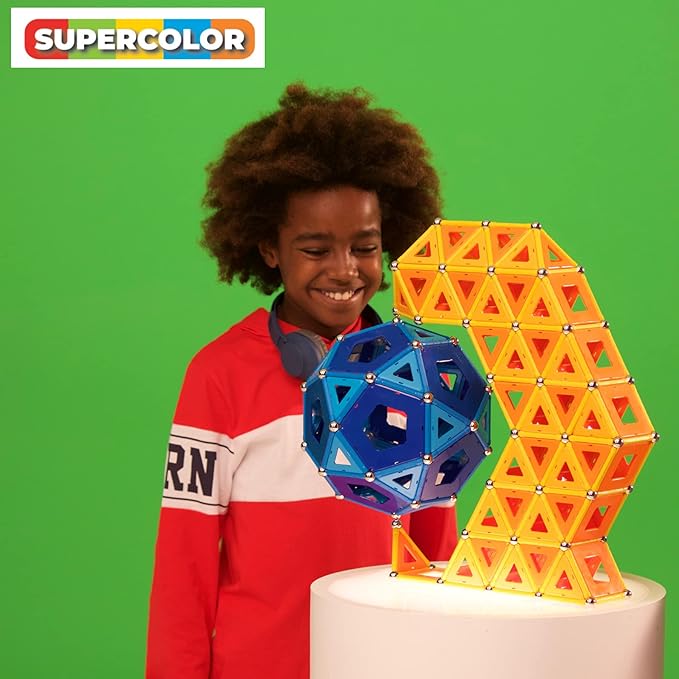 Geomag Supercolor Magnetic Toys for Kids Ages 5+, 35pc Educational STEM Magnets for Kids - Swiss-Made Magnetic Blocks, Tiles and Building Toys from 100% Recycled Plastic