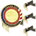4 Pcs 1.69 Inch Metal Challenge Coin Display Stand Military Coin Holder Medallion Token Holder for Veterans Collectors Fits 2 Inches and up Coins Pocket Watches Medals (Bronze)