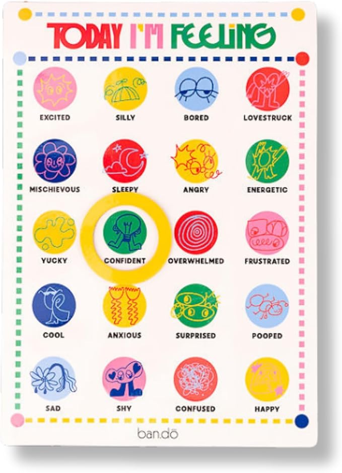 ban.do Magnetic Daily Mood Tracker Feeling Poster Chart for Self Reflection and Care, Today I'm Feeling