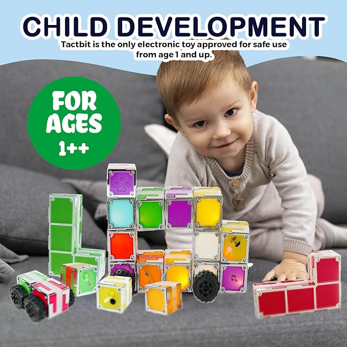 12 Magnetic Building Blocks – Light-Up STEM Educational Toy for Toddlers & Kids, Intertek Approved, Patented in US & China, Interactive Learning Cubes
