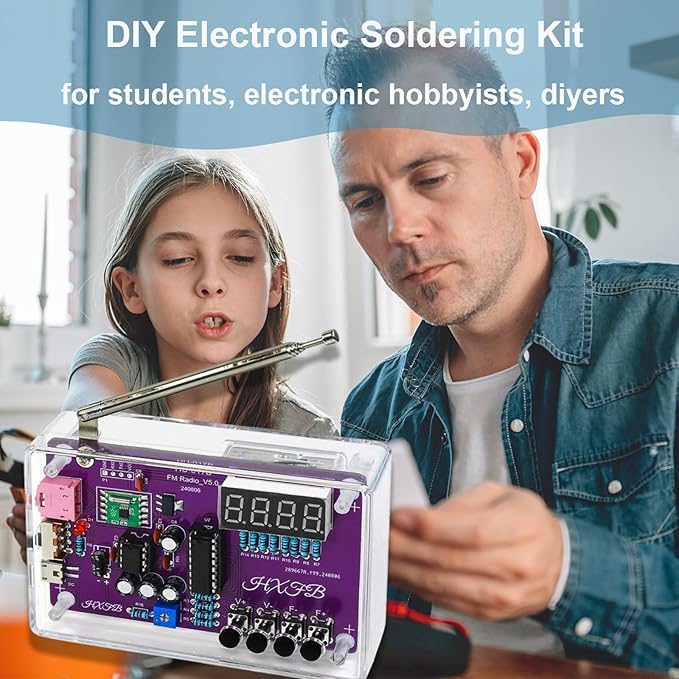 Upgraded RDA5807 Radio Soldering Kit, Solder Project Kit, Portable Radio DIY Electronic Kits, Practice Soldering Kit for Learning and Teaching Solder and Electronic