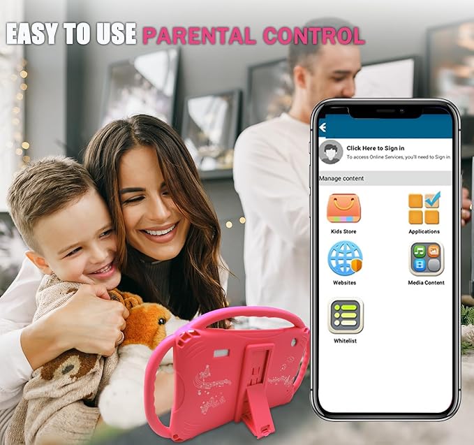 TOPELOTEK Kids Tablet 7 inch Toddler Tablet for Kids 3-7 WiFi Android 32GB Kids Tablets Kids Learning Educational APP Pre-Installed YouTube Netflix Parental Control Kid-Proof Case