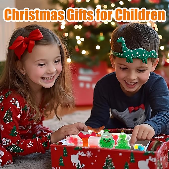 Christmas Squishy Stress Balls Fidget Toys – Sensory Stress Relief Squishy Fidget Toys ,Party Favors for Kids 4-8 8-12, Christmas Stocking Stuffers, Classroom Rewards, and Gift Bag Fillers (42PCS)