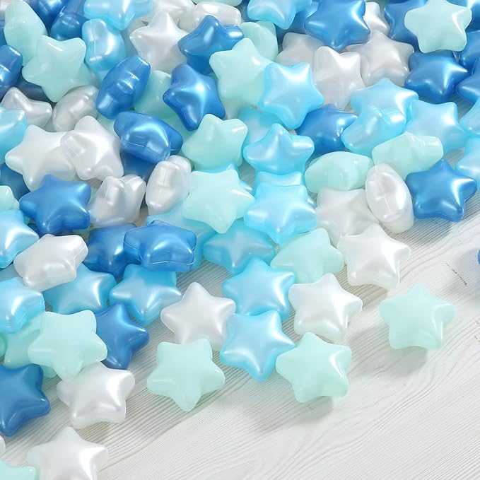 Ball Pit Balls Pack of 100 200 500 - Star and Round Set BPA Free Phthalate Free Non-Toxic Crush Proof Play Balls Soft Plastic Balls for Toddlers Baby Kids Birthday Pool Tent Party