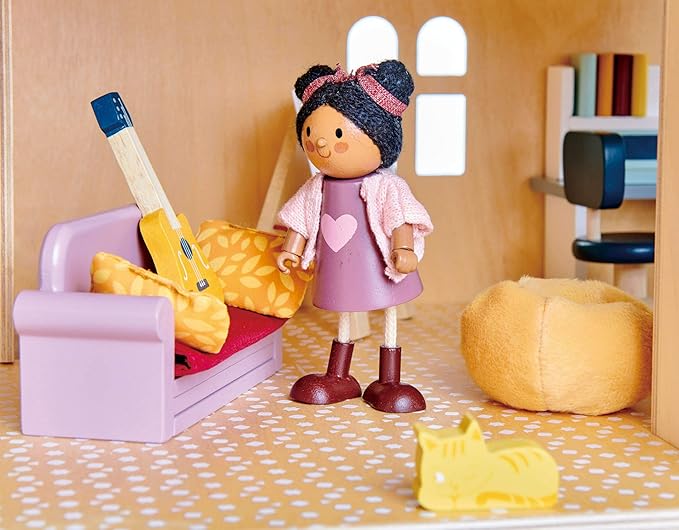 Tender Leaf Toys - Dolls House Study Furniture - 1:12 Scale 23 Pcs Furnished Study Room Dollhouse Accessories - Miniature Pretend Play - Age 3+
