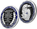 Saint Michael Police Challenge Coin - Thin Blue Line Law Enforcement Coin - Police Officer Prayer & God Bless The Police Commemorative Gift - Collectible Thank You Coin for Officers & Supporters