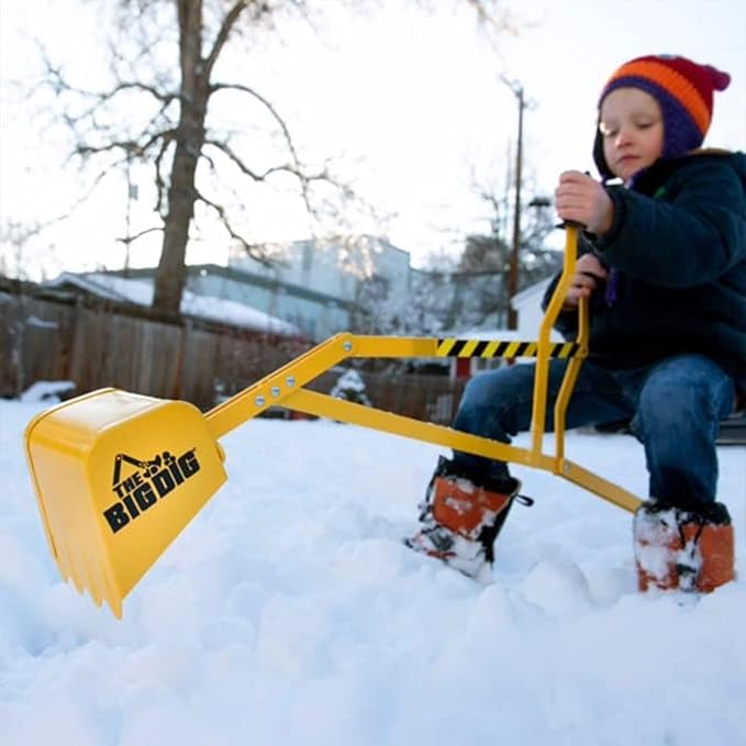 Big Dig Outdoor Toy Excavator Digger Playset w/ 360 Rotation for Kids Ages 3 & Up, Yellow