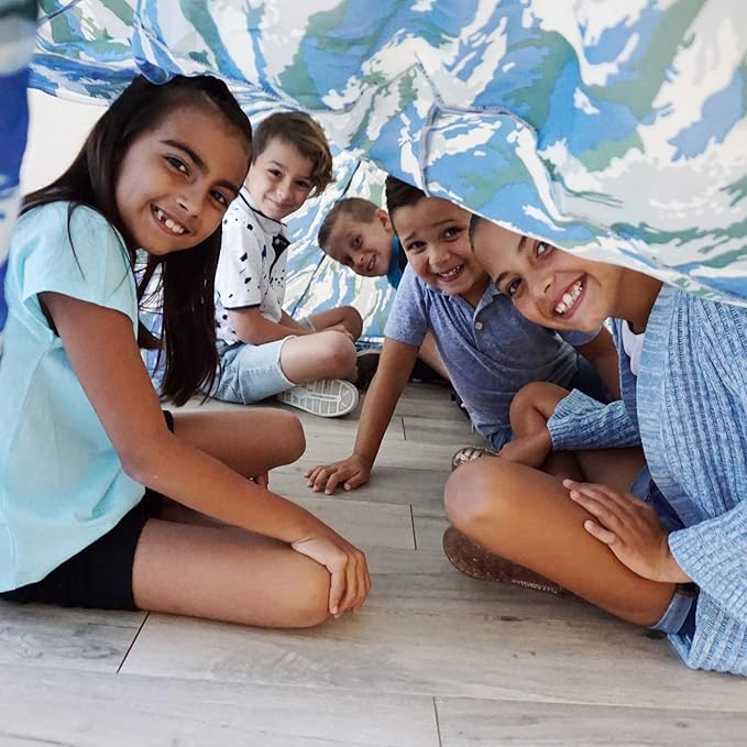 The Original AIR FORT Build A Fort in 30 Seconds, Inflatable Fort for Kids (Ocean Camo)