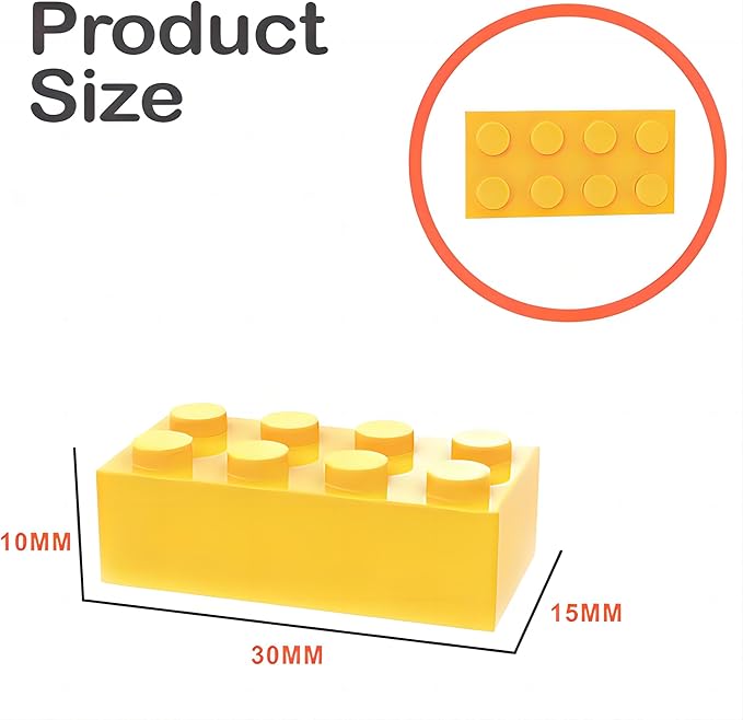 Classic Building Bricks 2x4, Compatible with Lego Parts and Pieces 3001, 110 Piece Bulk Building Block, Creative Building Block for Age 6+ Boys Girls and Bulk Enthusiast (Yellow)