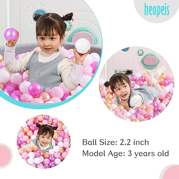 Ball Pit Balls Pack of 100 200 500 - Star and Round Set BPA Free Phthalate Free Non-Toxic Crush Proof Play Balls Soft Plastic Balls for Toddlers Baby Kids Birthday Pool Tent Party
