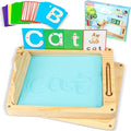 Sand Tray for Classroom - Montessori Sand Writing Trays with Lid, Wooden Tracing Tray for Kids Learn to Write Letters and Numbers, CVC Words