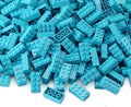 Feleph 2x4 Bricks Medium Azure 320 Pieces Parts Classic Building kit Creative Play Set Basic Blocks Toy Accessories Compatible with 3001 Major Brands
