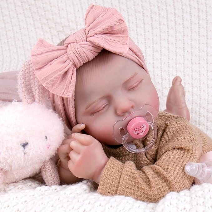 Aori 20 Inch Reborn Baby Doll - Hyper Realistic Lifelike Newborn Sleeping Girl with Rainbow Outfit, Soft Weighted Body Baby Doll for Girls Age 3 for Christmas, Birthday