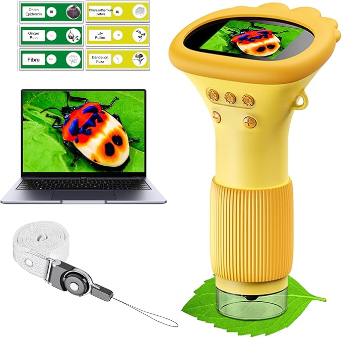Kids Microscope Pocket Microscope -1000X Portable Microscope for Kid | Photo and Video Mini Microscopes | 2'' Digital Little Scientist Microscopes for 3-10 Age Years Old Boys Girls Toys Gifts1
