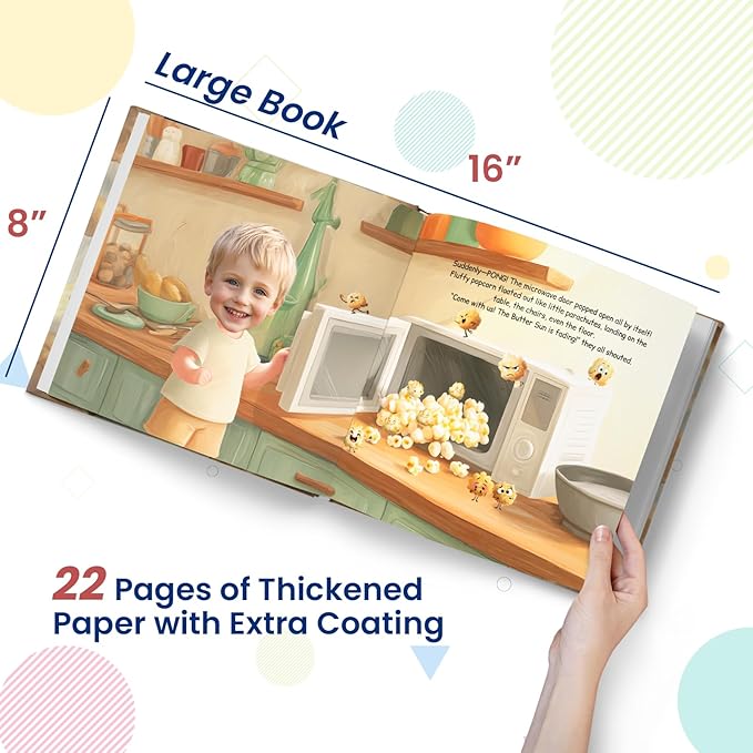 ELFINK Personalized Children Story Books - Popcorn Kingdom Adventures - Customized Name & Photo - Baby Gifts - Children Bedtime Story (Soft Cover)
