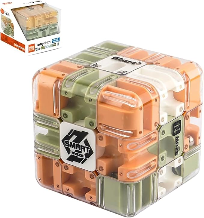 Large Labyrinth 3D Puzzles Maze Cube - Engaging Brain Teaser Toy, 3D Puzzle Maze Games, 3D Puzzle Magic Cube & Ball, Educational Focus Game Gift for Adults Teens (1pcs)