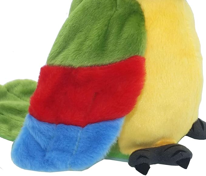 Vincilee Talking Parrot Repeat What You Say Mimicry Pet Toy Plush Interactive Toys Buddy Parrot for Children Gift,4 x 7.8inches(Green)