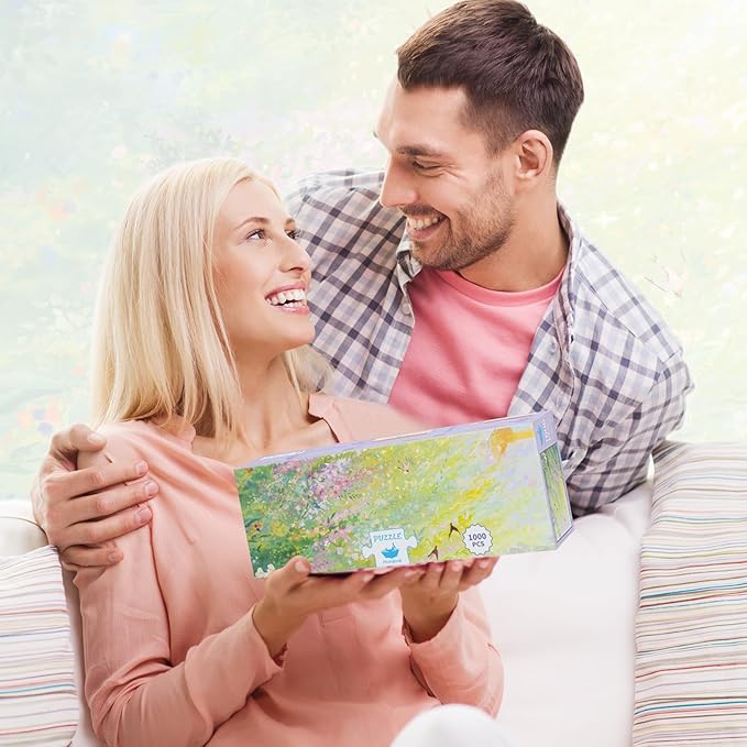 MOMIBOOK 1000 Piece Puzzle for Adults Jigsaw Puzzles of Spring Secret Realm, Twinkle Laminate Painting Image Difficult Challenging Impossible Puzzle Unique Funny Party Christmas Birthday Gifts