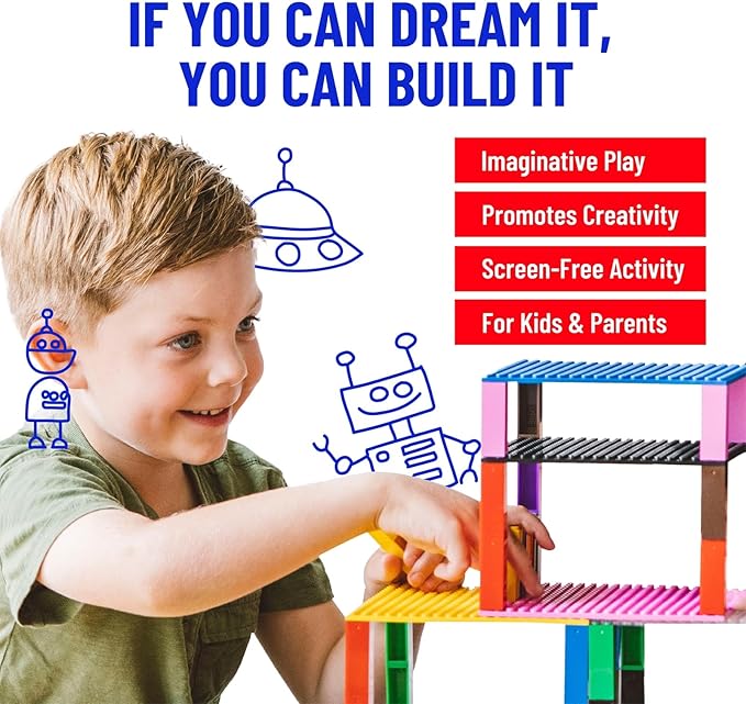 Strictly Briks Classic Stackable Baseplates - Rainbow Plates for Toy Building Sets - Durable Brick Baseplates Compatible with Lego - Toy Mat & Building Board - 10 x 10 in, Pack of 12, Rainbow
