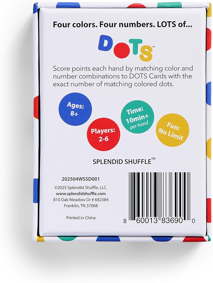DOTS - A Fast-Paced, Easy-to-Learn Card Game for Families, Adults & Kids | A New Twist on Rummy-Style, Set Matching Fun | Perfect for 2 Players or Family Game Night | 2–6 Players, Ages 8+