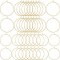 Pndeyo 280pcs Hypoallergenic Earring Beading Hoops, Metal Round Hoop Earrings Findings, Open Earring Wire Ring Accessories for Jewelry Making- Gold