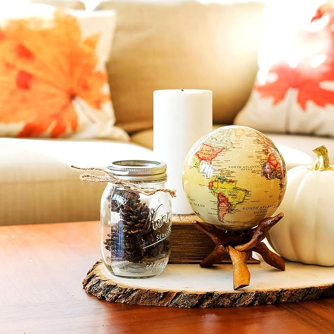 MOVA Globe – Political Map Yellow 6” | Vintage-Style Rotating Globe Powered by Light | No Batteries or Cords | Antique World Map for Home or Office Decor