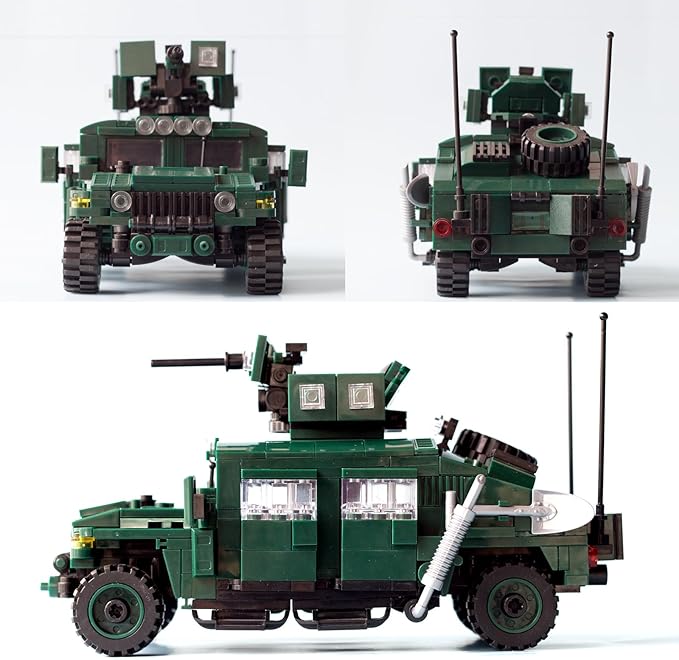 Military Vehicles Building Blocks (500 Pieces Kits), M1151 Armored Vehicle Model Designed for Kids (8+Years) Adults and Car Lovers