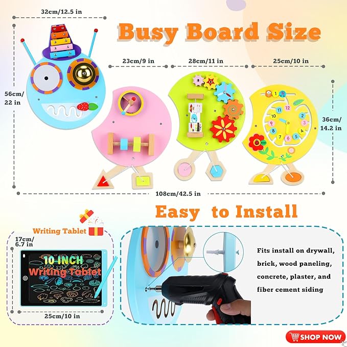 Sensory Wall Panels for Kids: Caterpilla Sensory Wall Board for Toddlers Infants Children with Special Needs- Busy Board for Playroom Daycare Nurseries Schools
