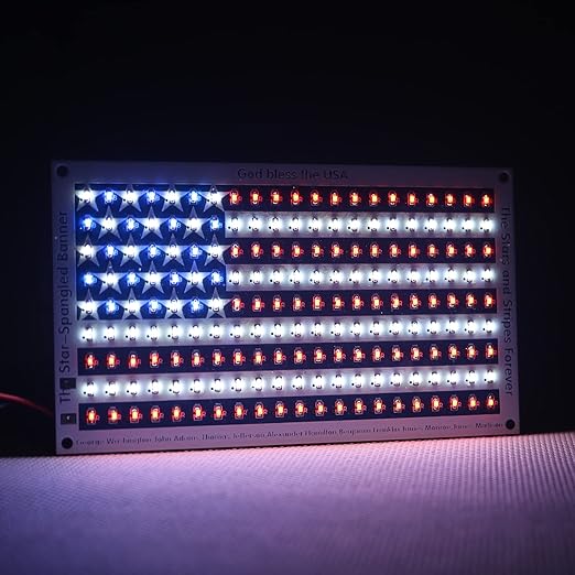 SMD Practice Kit Soldering Skill Training Project,Yidab SMT Electronic Components DIY Kit American Flag 6.8X10.8cm (03XGQ01)