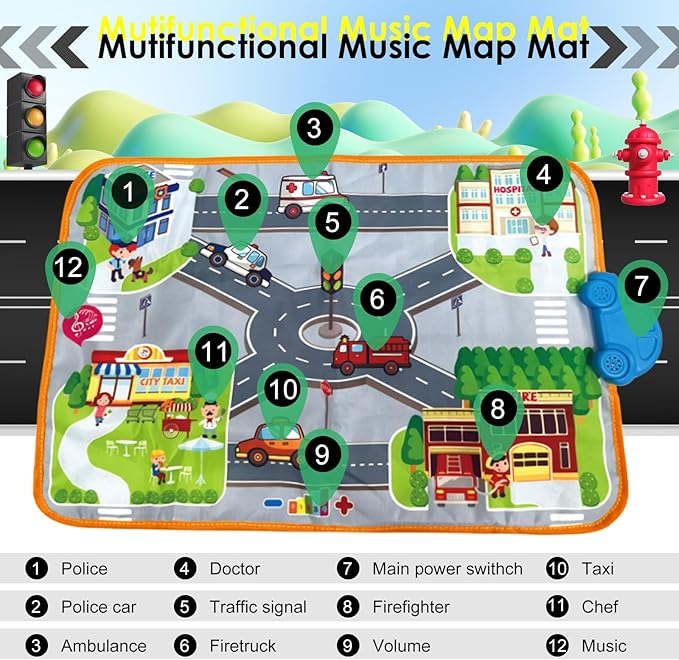 Musical mat Infant Toys one Year Old boy Birthday Gift First Birthday Gifts for Boys Gifts for 1 Year Old Boys 1st Birthday Gifts boy