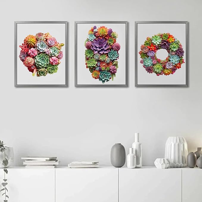 delobil Succulent Bouquet Wooden Puzzles for Adults, 200 Pieces Mandala Round Jigsaw Puzzles, Medium Size Unique Shaped Liberty Wood Puzzle Gift for Kids, Family Game 11.3'' x 10.5''