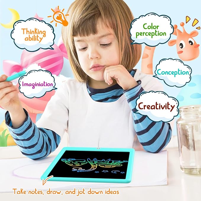 LCD Writing Tablet Doodle Board,12.5 inch Colorful Drawing Pad,Electronic Drawing Tablet, Drawing Pads,Travel Gifts for Kids Ages 3 4 5 6 7 8 Year Old Girls Boys (Blue)