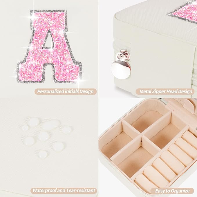 Graduation Birthday Gifts for 4 5 6 7 8 9 10 11 12 13 Year Old Girls,Gifts for Teens Kids Daughter Sister Her,Travel Jewelry Case Small Box Organizer for Women Cute Stuff | Cream,A