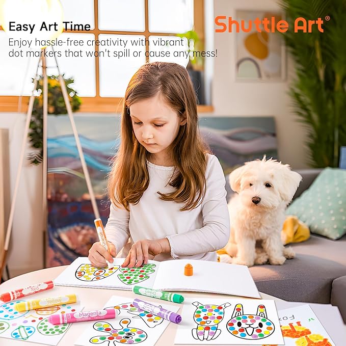 Shuttle Art Dot Markers, 20 Colors Washable Markers for Toddlers,Bingo Daubers Supplies Kids Preschool Children, Non Toxic Water-Based