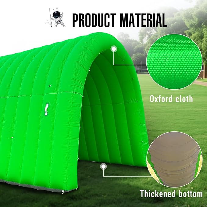 Inflatable Sports Tunnel Entrance with Built-in Blower – Advertising & Event Archway for Exhibitions, Shops, Supermarkets & Schools (Green, 16x10x10Ft)