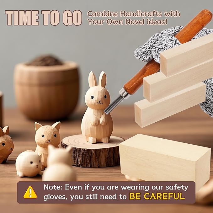 19PCS Basswood Carving Blocks, 3 Sizes Whittling Wood Blocks, Unfinished Craft Wood for Wood Carving, Kids and Adults