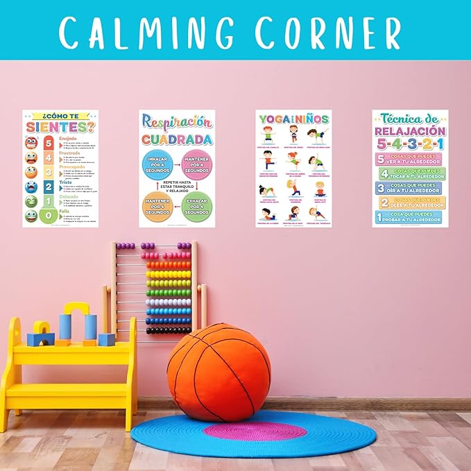 DeeDee's Workshop 4 Spanish Feelings Thermometer for Kids Posters