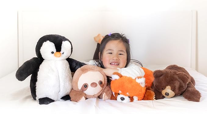 Sloth Sensory Weighted Vibrating Pillow, Pressure Activated for Kids Adults, Plush Minky Soft Size: 11 by 20 inches Pillow Animal, Calming Therapy for Focus and Balance for Gift Birthday