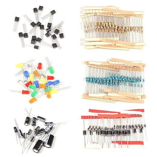 1910Pcs Electronic Component Kit Resistor Electrolytic Capacitor Schottky Diodes LED Diode Transistor Electronics Components Assortment for DIY Project