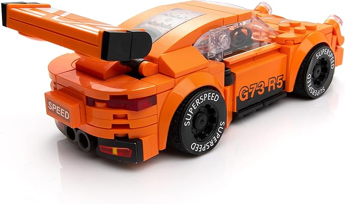 Block Builder 911 Racing Car Building Block Set (230 Pieces). Racing Car Building Blocks for Kids and Adults