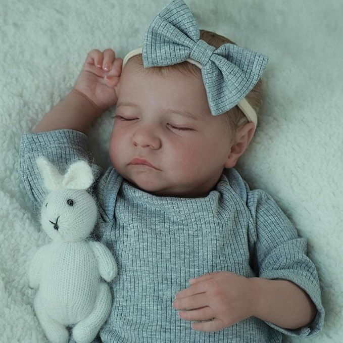 SCOM Realistic Reborn Baby Dolls - 18 Inch Real Life Baby Girl, Silicone Doll with Anatomically Correct, Lifelike Newborn Weighted Baby with Full Body Vinyl for Kids Age 3 4 5 6+ Gift
