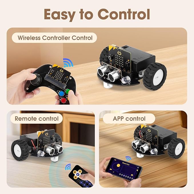 Robotics for Kids Ages 8–12 12-16,ACEBOTT Smart Robot Car Kit Compatible with BBC Micro:bit V2,STEM Toys Coding Robot Kit Compatible with LEGO,Gift for Kids and Teens(Not Included Wireless Controller)
