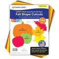 144 Pieces Fall Leaves, Pumpkins, and Apples Punch Out Paper Cutouts in Fall Colors, 2-Sided US Made Card Stock for Thanksgiving and Halloween Crafts, Bulletin Boards, Classroom Decor, Festive Events
